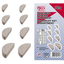 Pusmėnulių (Woodruff key) rinkinys 80 vnt. BGS-technic 8117