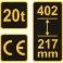 Hidraulinis domkratas 20t 217-402 mm TÜV/GS/CE (80082)